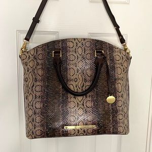 Brahmin Snakeskin Leather Bag EUC